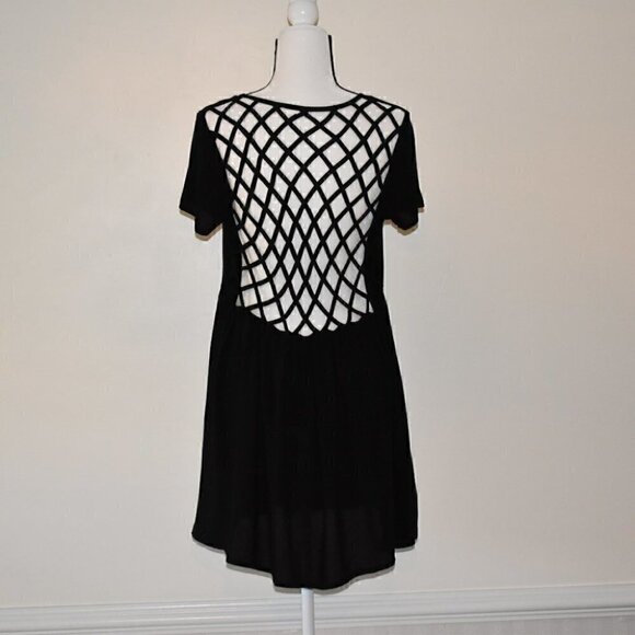 Evil Twin Cage Back Short Sleeve Babydoll Mini Dress Black Size M - Picture 4 of 9